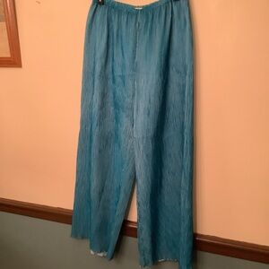 Cult Gaia Textured Cropped Wide Leg Pants L Blue NWOT